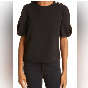 Milly Elegant Black Puff Sleeve Top